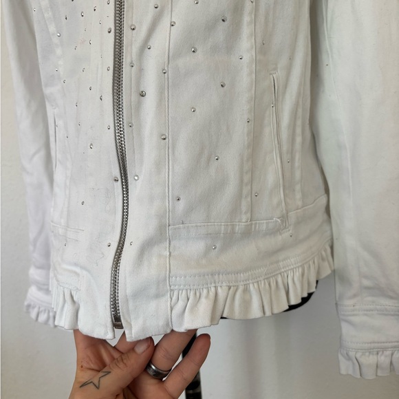 Christine Alexander White Jacket with Silver rhinestones - Picture 9 of 11